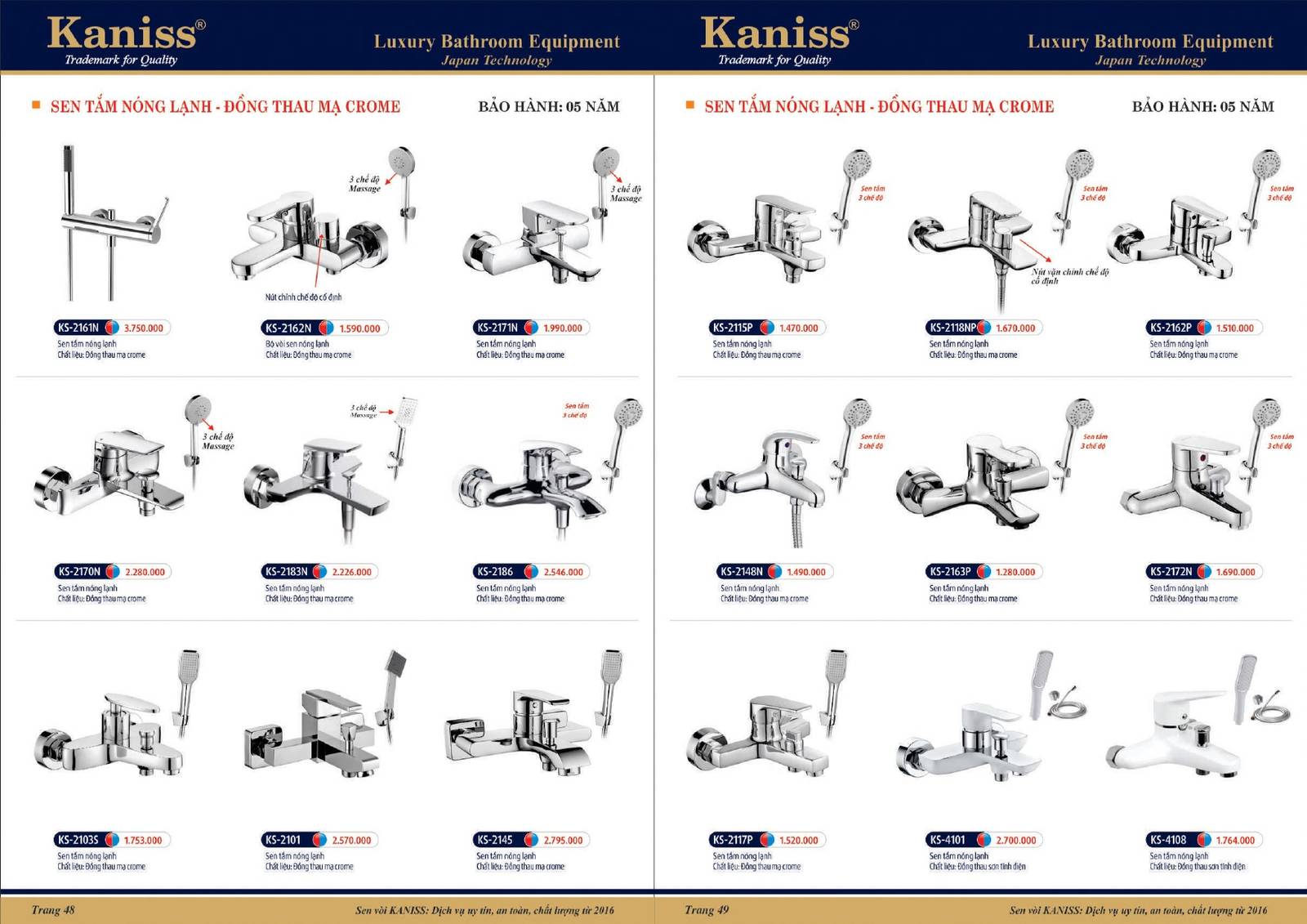 Catalogue và Bảng giá Thiết bị vệ sinh KANISS mới nhất /Page 25
